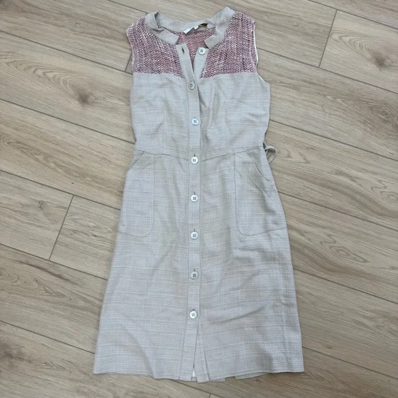 Luca Luca Beige Woven Dress - Picture 1 of 5